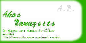 akos mamuzsits business card